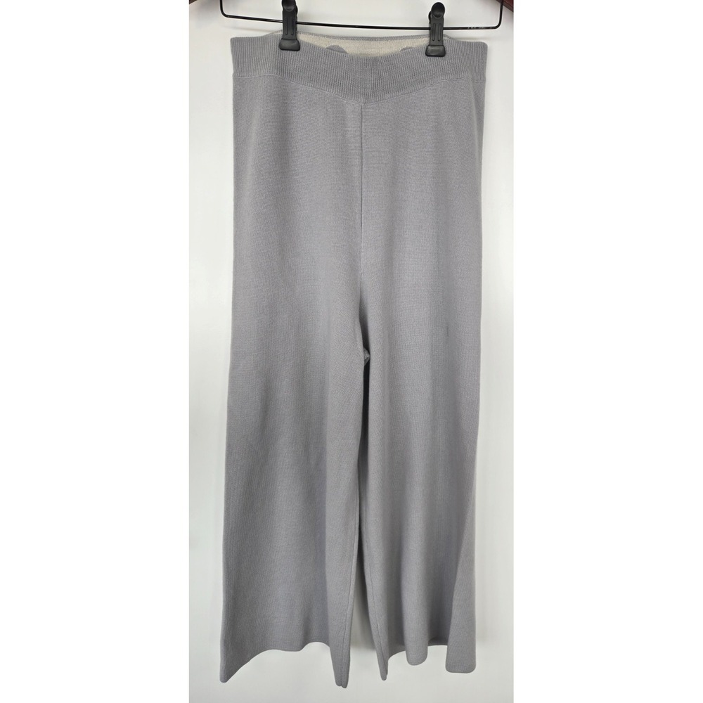 Marimekko x Uniqlo Gray Wool Blend Knit Pants W Sz S Wide Leg Quiet Luxury